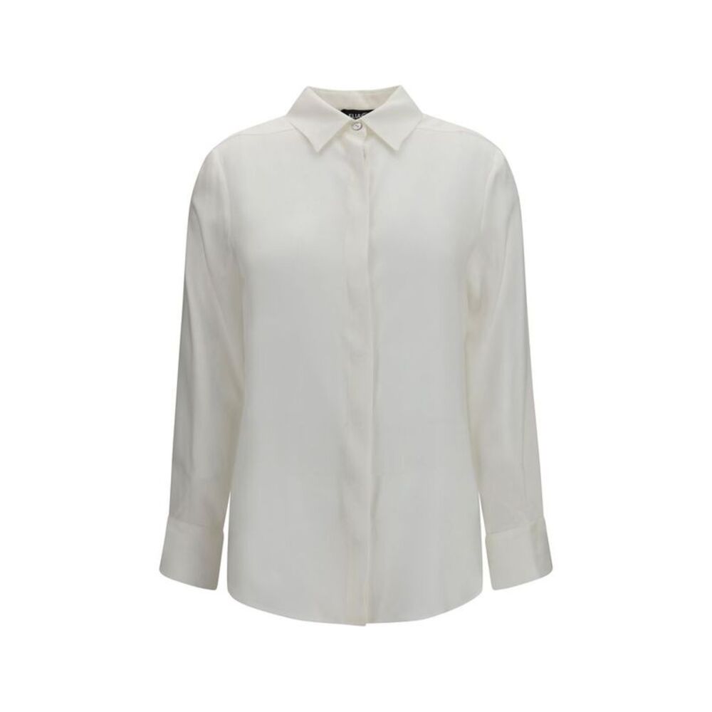Ella White Silk Dress Women's Shirt